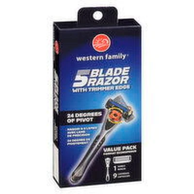 Western Family - 5 Blade Razor System with Trimmer, 1 Each