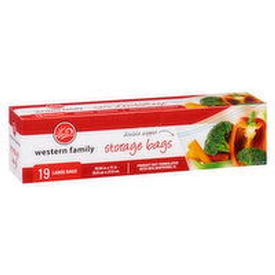 Western Family - WF Storage Bags Large 10.56 x11In, 19 Each