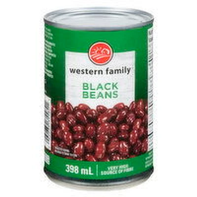 Western Family - Black Beans, 398 Millilitre