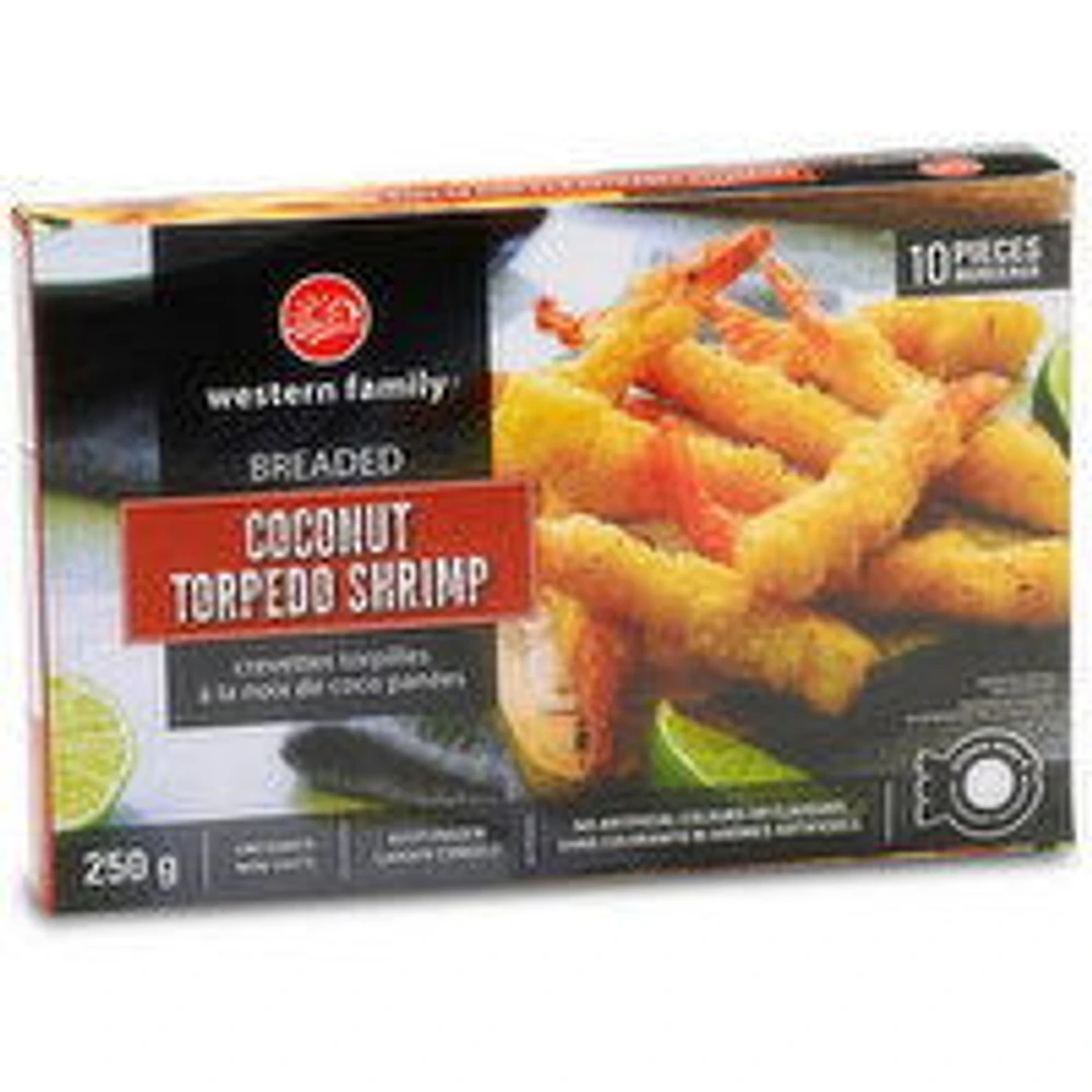 Western Family - Coconut Torpedo Shrimp, 250 Gram