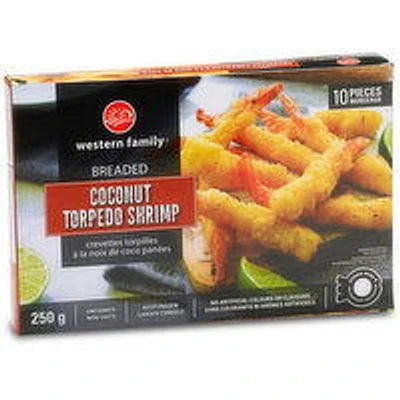 Western Family - Coconut Torpedo Shrimp, 250 Gram