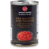 Western Family - Signature Fire Roasted Diced Tomatoes with Seasoning, 398 Millilitre