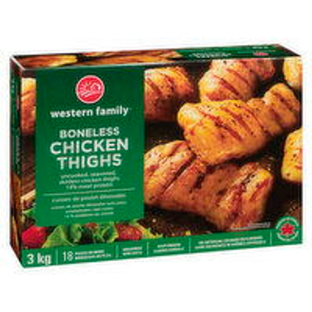 Western Family - Boneless Chicken Thighs, 3 Kilogram