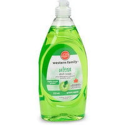 Western Family - Ultra Liquid Dish Soap - Apple, 532 Millilitre