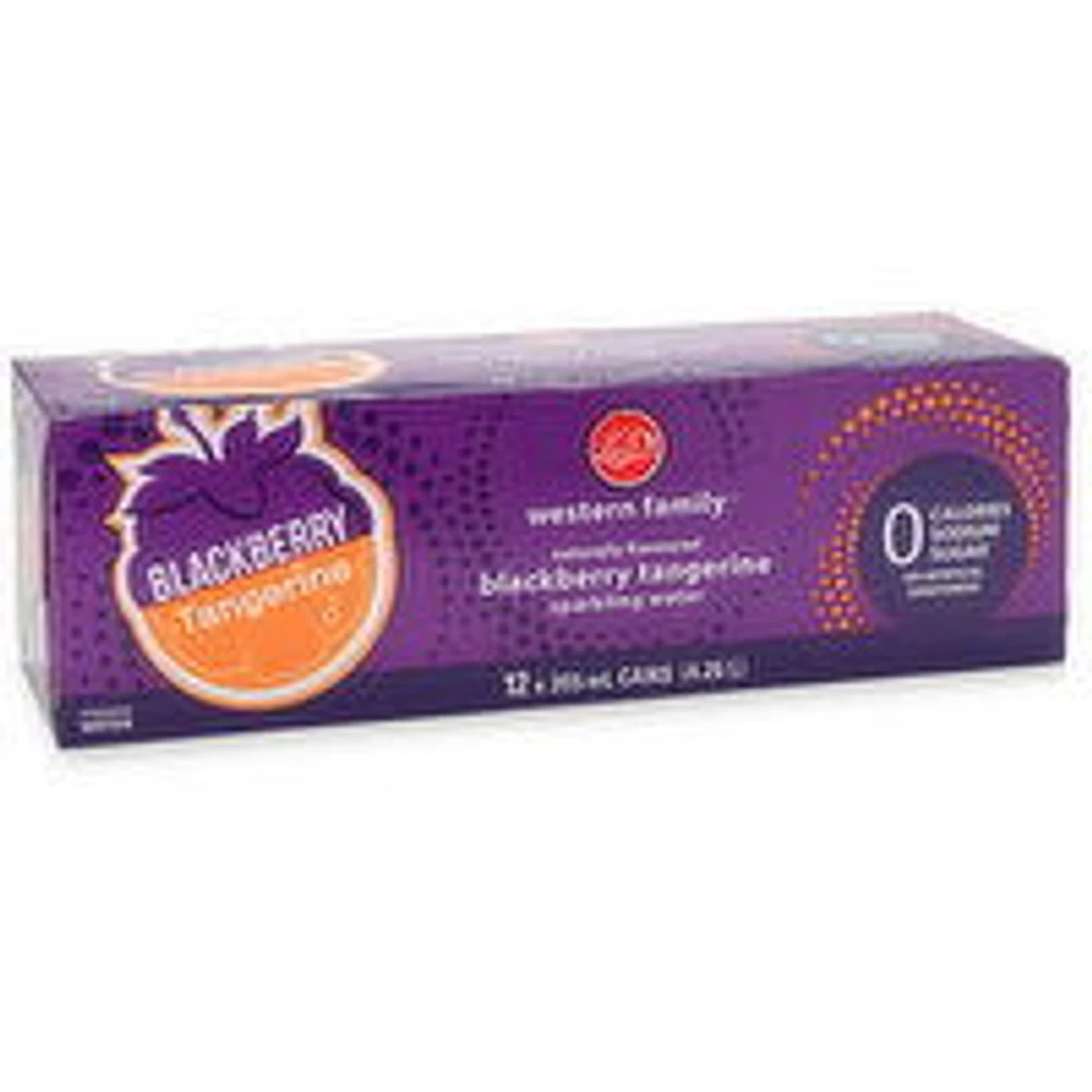 Western Family - Blackberry Tangerine Sparkling Water, 355mL Cans, 12 Each