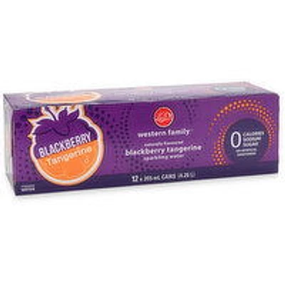 Western Family - Blackberry Tangerine Sparkling Water, 355mL Cans, 12 Each