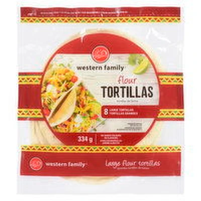 Western Family - Flour Tortillas - 8 Large, 334 Gram