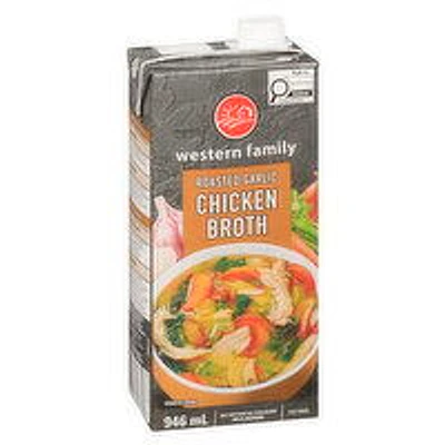 Western Family - Chicken Broth - Roasted Garlic, 946 Millilitre