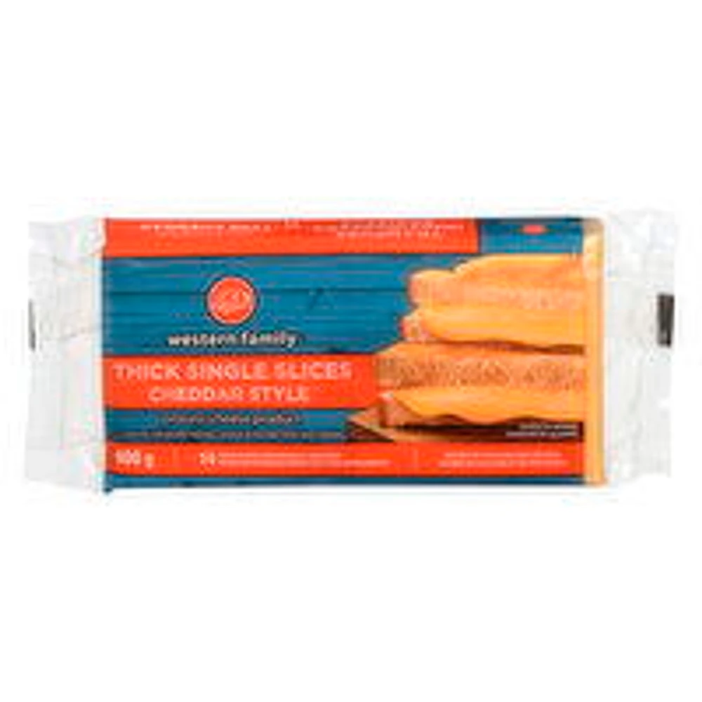 Western Family - Thick Single Slices - Cheddar Style Process Cheese Product, 400 Gram