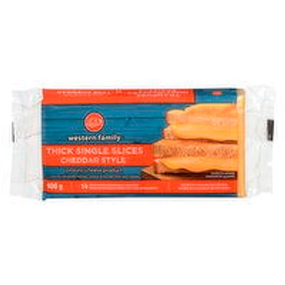 Western Family - Thick Single Slices - Cheddar Style Process Cheese Product, 400 Gram