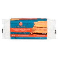 Western Family - Cheddar Style Single Slices Thick, 800 Gram