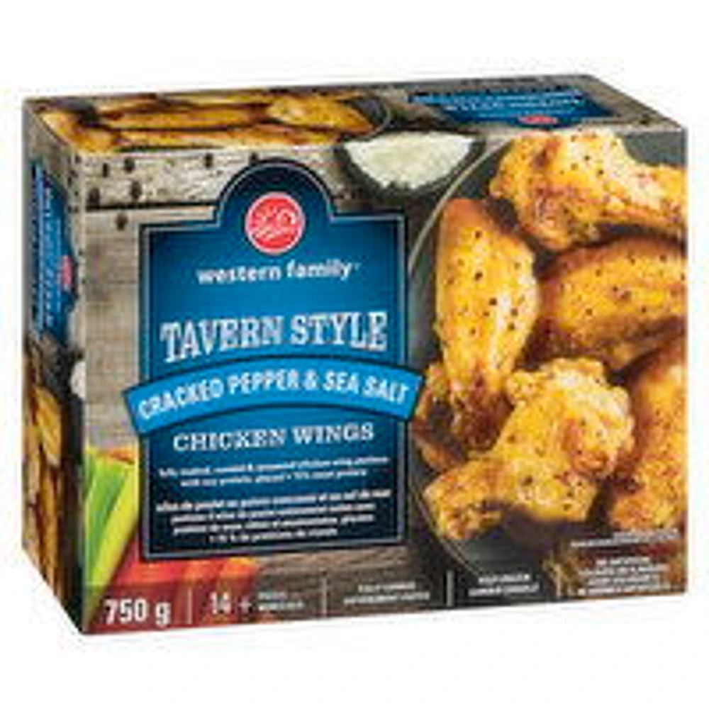 Western Family - Tavern Style Chicken Wings - Cracked Pepper & Sea Salt, 750 Gram