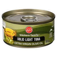 Western Family - Solid Light Tuna, Extra Virgin Olive Oil, 85 Gram
