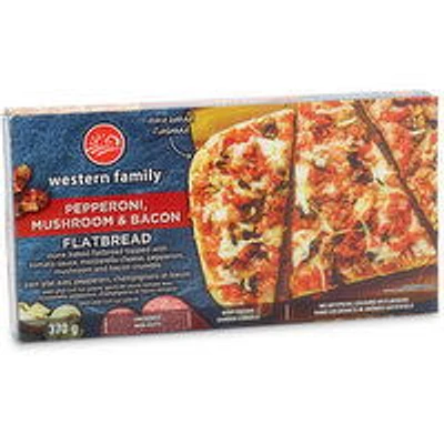 Western Family - Pepperoni, Mushroom & Bacon Flatbread, 370 Gram