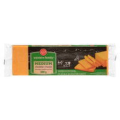 Western Family - Medium Cheddar Cheese, 600 Gram