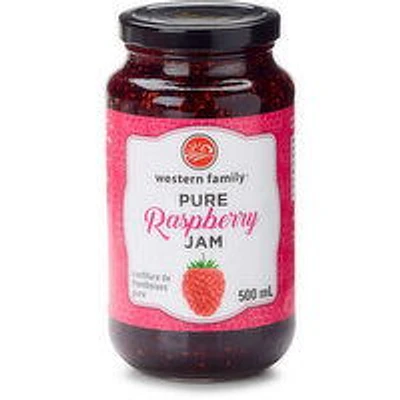 Western Family - Pure Raspberry Jam, 500 Millilitre