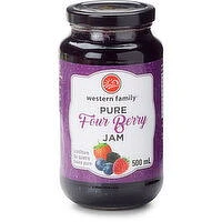 Western Family - Pure Four Berry Berry Jam, 500 Millilitre