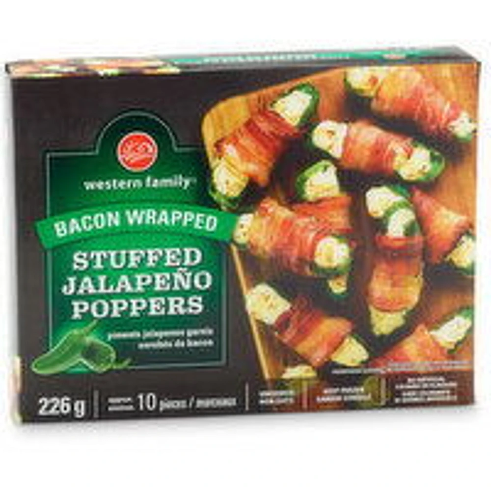 Western Family - Bacon Wrapped Stuffed Jalapeno Poppers, 226 Gram