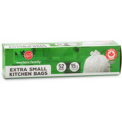 Western Family - Extra Small White Bags, 52 Pack, 52 Each