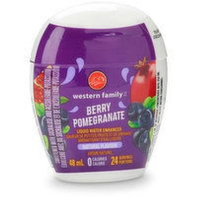Western Family - Liquid Water Enhancer, Drop The Berry Pomegranate, 48 Millilitre