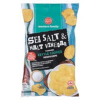 Western Family - Kettle Cooked Potato Chips, Sea Salt Malt Vinegar Flavoured, 200 Gram