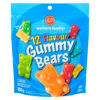 Western Family - 12 Flavour Gummy Bears Candy, 180 Gram