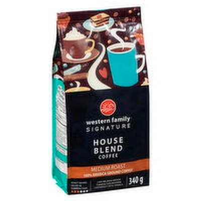 Western Family - Signature House Blend Ground Coffee, Medium Roast, 340 Gram