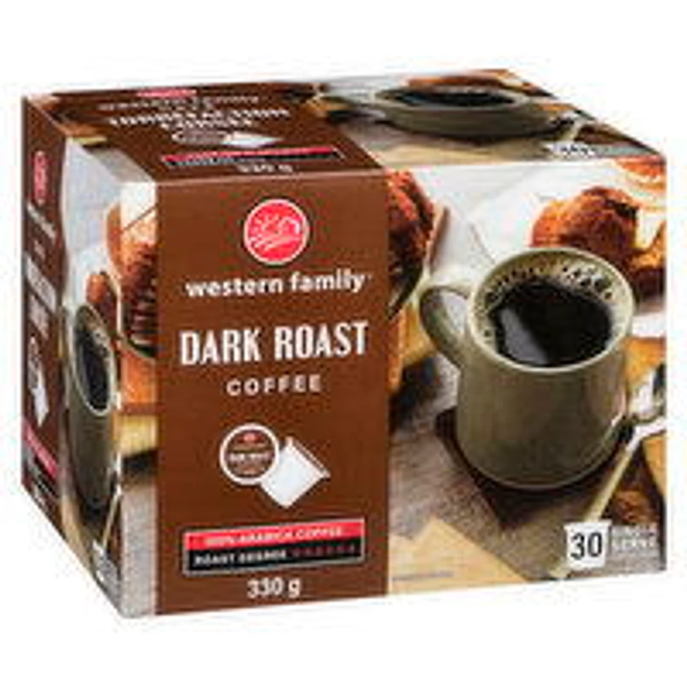 Western Family - Dark Roast Coffee K-Cups, 30 Each