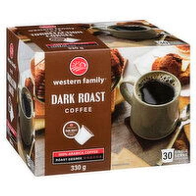 Western Family - Dark Roast Coffee K-Cups, 30 Each