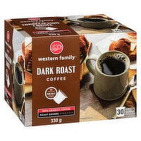 Western Family - Dark Roast Coffee K-Cups, 30 Each