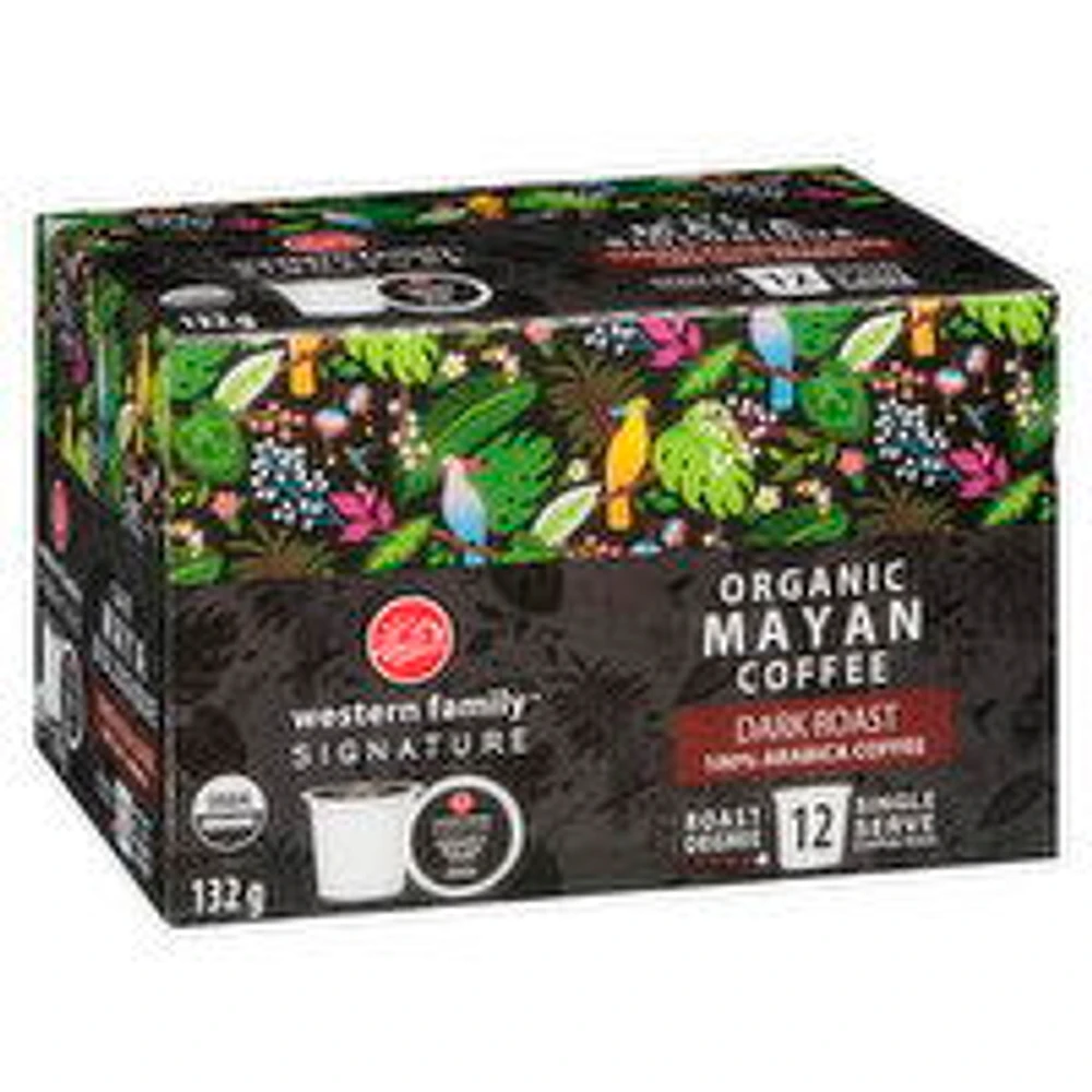 Western Family - Signature Organic Mayan Coffee K-Cups, Dark Roast, 12 Each