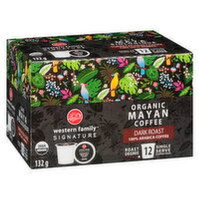 Western Family - Signature Organic Mayan Coffee K-Cups, Dark Roast, 12 Each