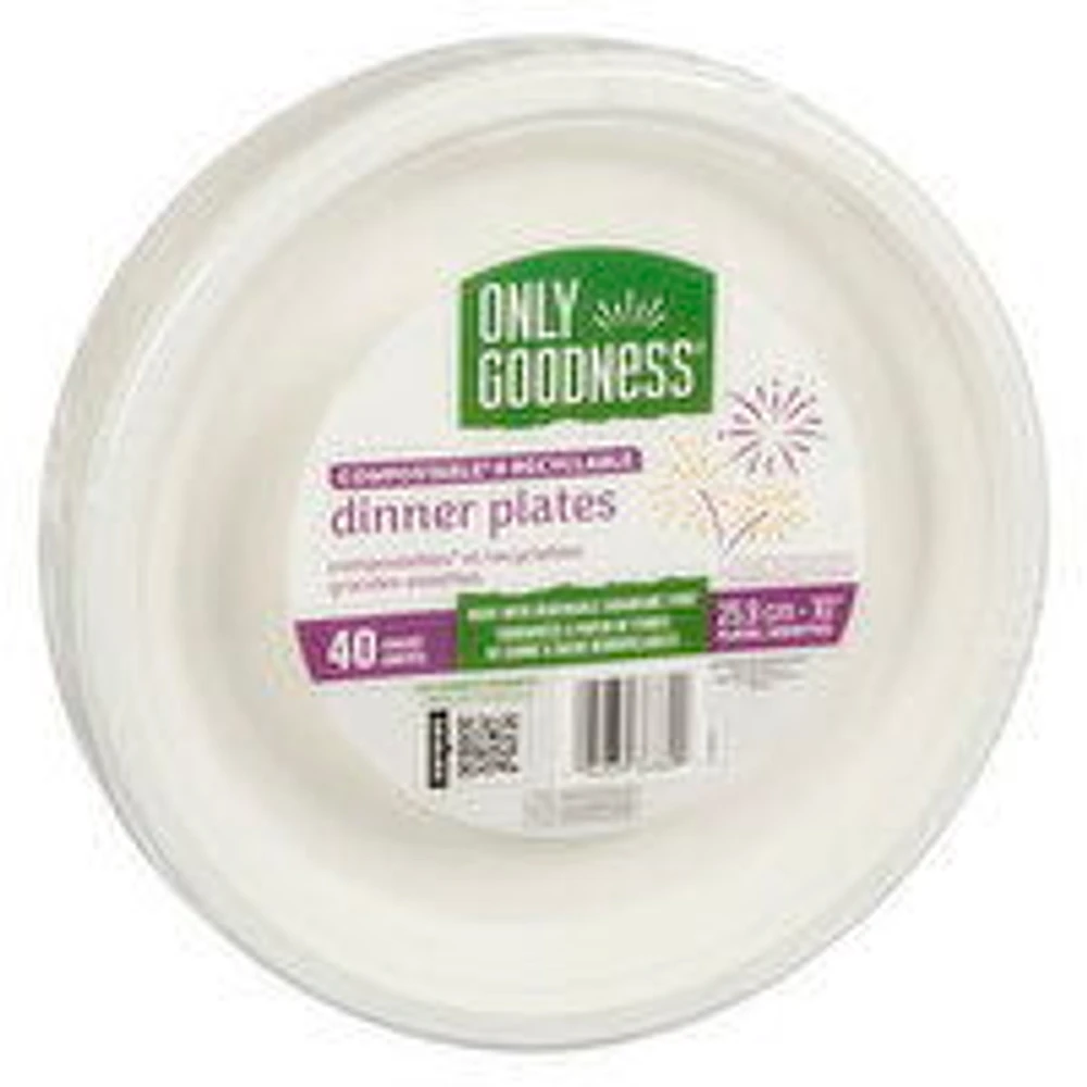 Only Goodness - Dinner Plates Compostable & Recyclable 40count, 40 Each