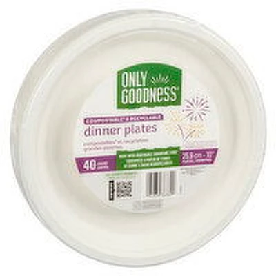 Only Goodness - Dinner Plates Compostable & Recyclable 40count, 40 Each