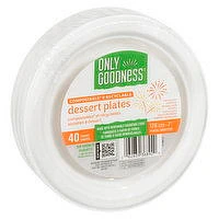 Only Goodness - Compostable Dessert Plates, 7in, 40 Each