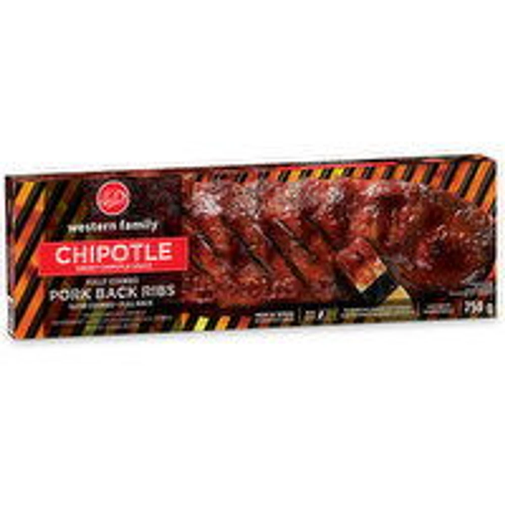Western Family - Chipotle Fully Cooked Pork Ribs, 750 Gram