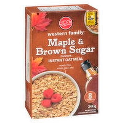 Western Family - Instant Oatmeal Maple & Brown Sugar, 344 Gram