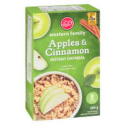 Western Family - Instant Oatmeal Apples & Cinnamon, 264 Gram