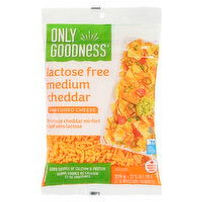 Only Goodness - Lactose Free Medium Cheddar Shredded Cheese, 375 Gram