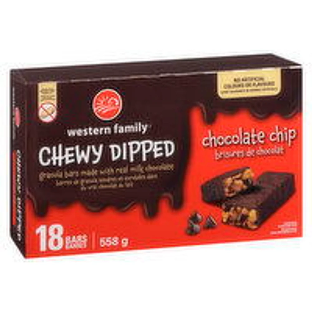 Western Family - Granola Bars Chocolate Chip, 18 Each