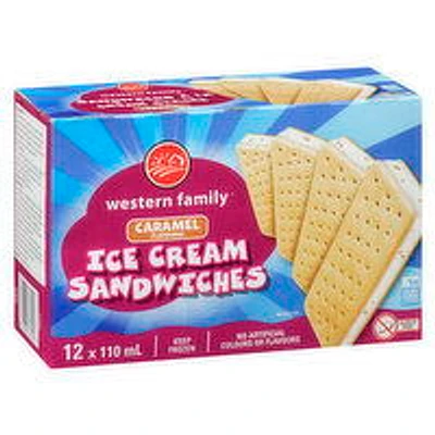 Western Family - Ice Cream Sandwich Caramel, 12 Each