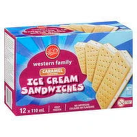 Western Family - Ice Cream Sandwich Caramel, 12 Each