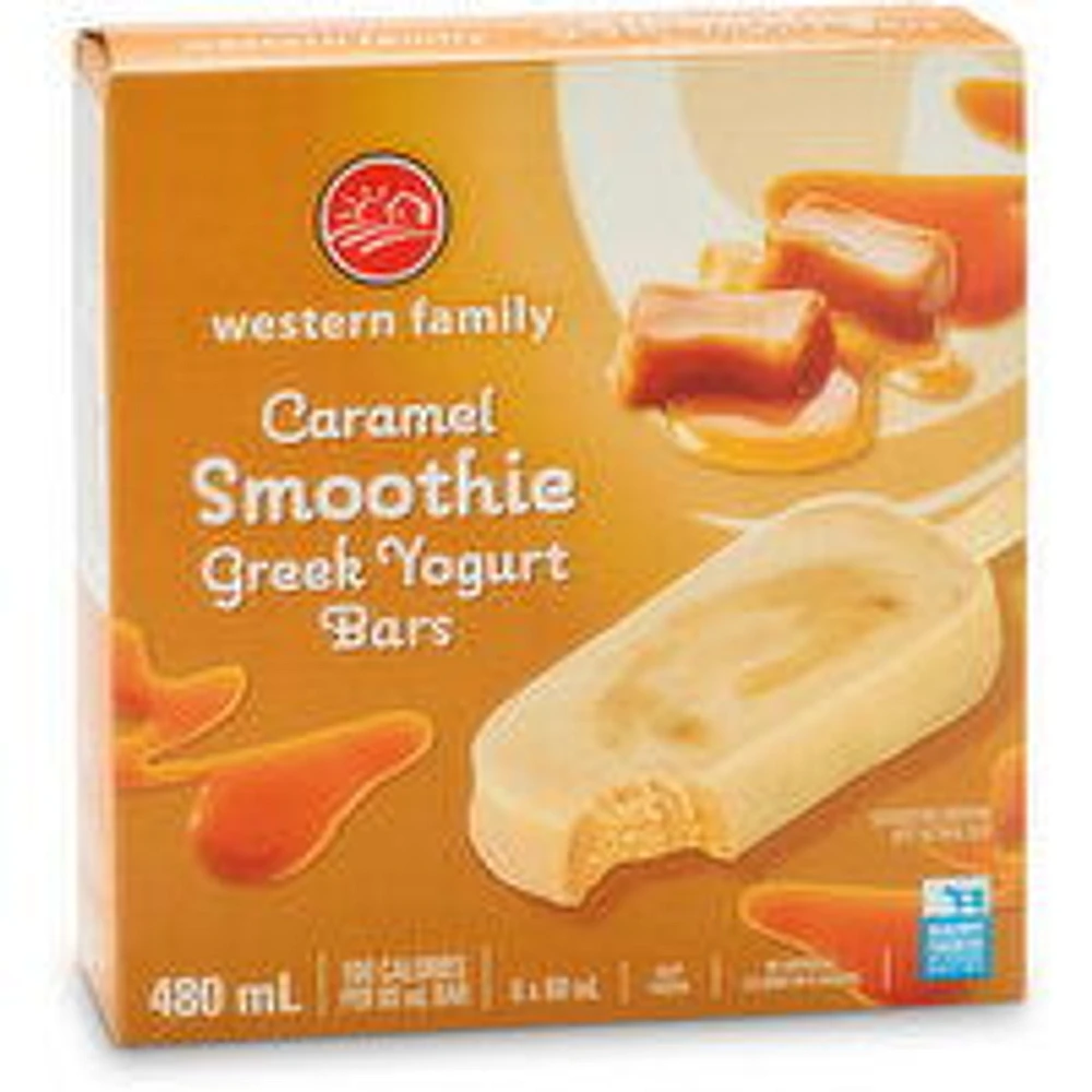 Western Family - Caramel Greek Yogurt Bars, 480 Millilitre
