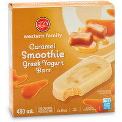 Western Family - Caramel Greek Yogurt Bars, 480 Millilitre