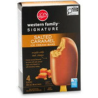 Western Family - Salted Caramel Ice Cream Bar, 4 Each