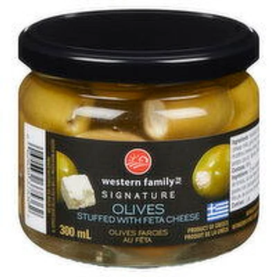 Western Family - Signature Feta Stuffed Olives, 300 Millilitre