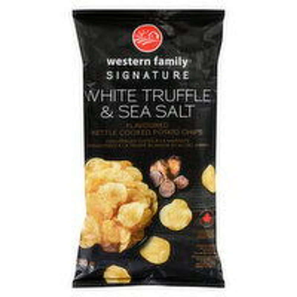 Western Family - Signature Kettle Chips, White Truffle & Sea Salt, 200 Gram