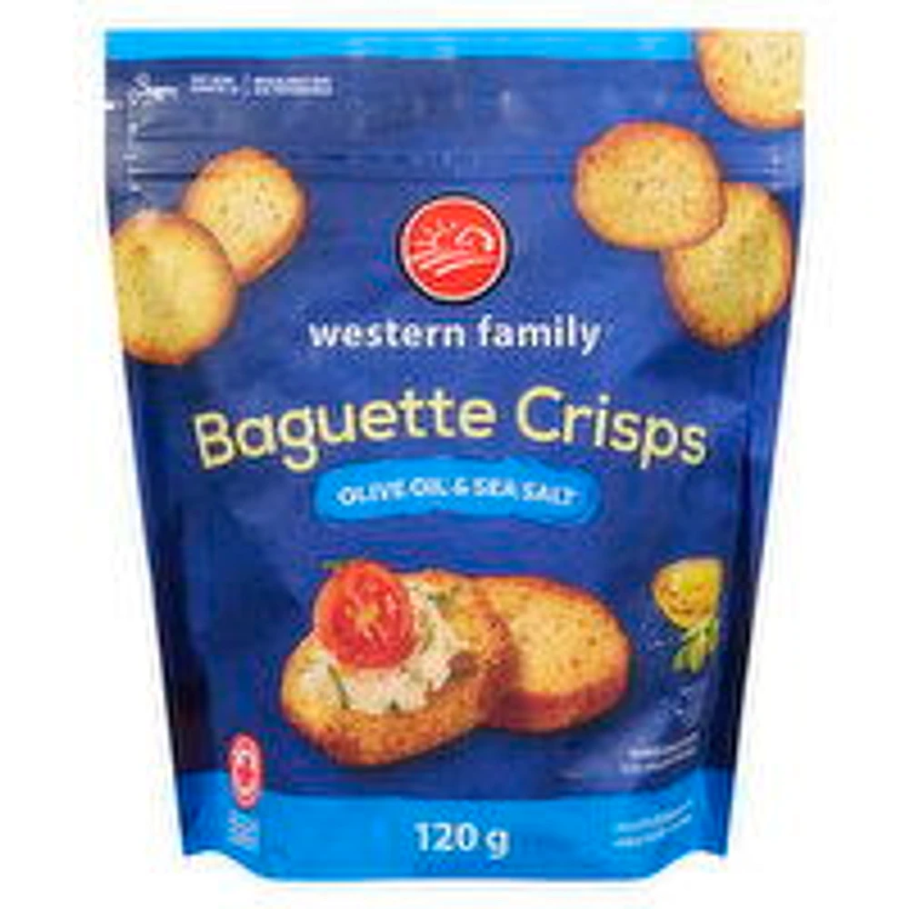 Western Family - Baguette Crisps Olive Oil & Salt, 120 Gram