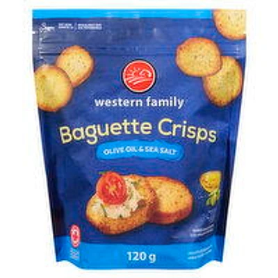 Western Family - Baguette Crisps Olive Oil & Salt, 120 Gram