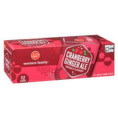 Western Family - Cranberry Ginger Ale, 355 mL Cans, 12 Each
